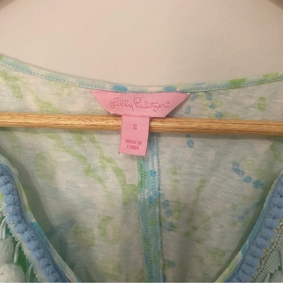 Lilly Pulitzer Harper Mini Dress Green Blue Floral Print Small - Picture 4 of 6